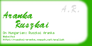 aranka ruszkai business card